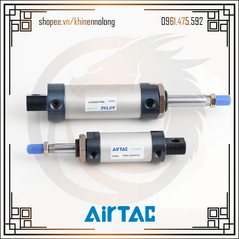 Xi Lanh Khí Nén AirTAC MAL40 x 25,50,75,100,150,200,250,300,350,400