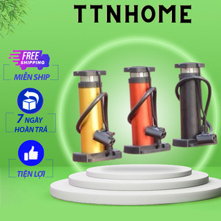 Bơm xe đạp mini đạp chân hợp kim nhôm bơm hơi áp suất cao 140PSI