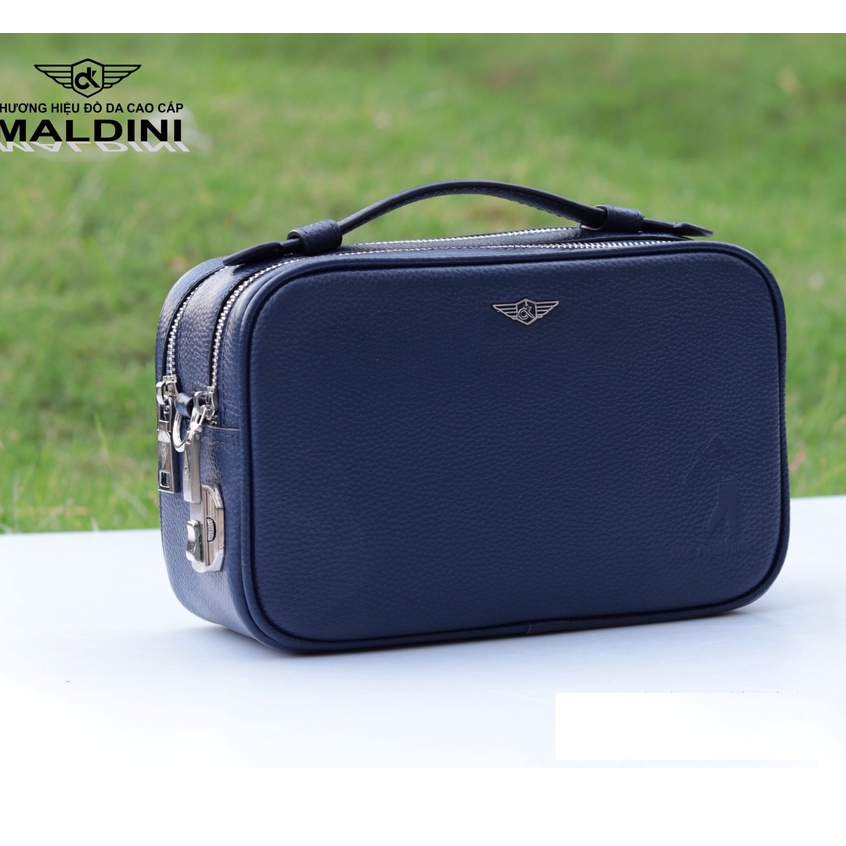 Túi golf cầm tay MALDINI da bò thật - Khóa số an toàn - Hàng chính hãng