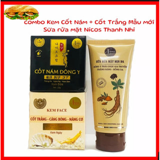 Combo Cốt nám đông y Nicos + Cốt trắng + Sữa rửa mặt Nicos Thanh Nhi - Hàng chính hãng