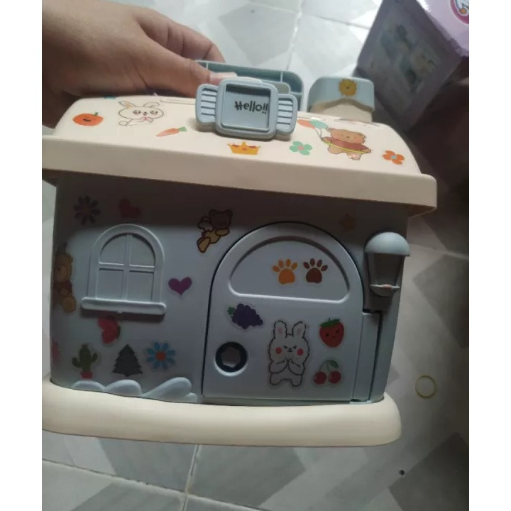 Két mini Hộp đựng tiền tiết kiệm hình ngôi nhà hàng km bobby