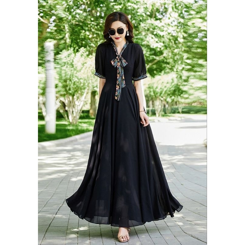 ĐẦM XÒE NƠ HỌA TIẾT 2079