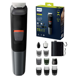 Máy cạo râu, tông đơ đa năng philips mg5730/15 series 5000, 11 món, lưỡi tự mài, đầu linh hoạt