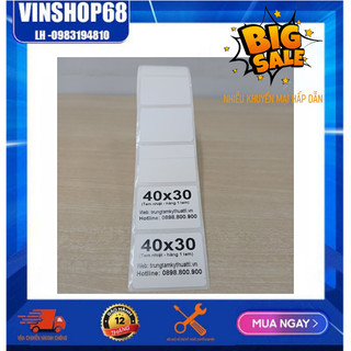 Decal nhiệt 40x30 in tem nhãn, mã vạch, tem trà sữa, 30m