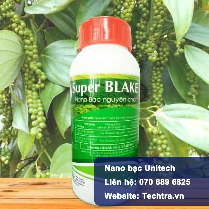 Nano Bạc nguyên chất Unitech (1000 PPM) Phòng tri bệnh chết nhanh, chết chậm, vàng lá trên cây tiêu (500mL)