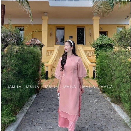 Áo Dài Cách Tân Nữ Bốn Tà Dáng Xinh Thướt Tha