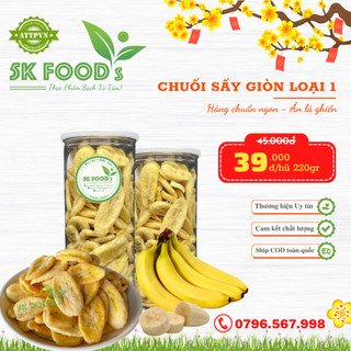 [LOẠI 1] Chuối sấy giòn Xuất Khẩu - Hũ 220gr