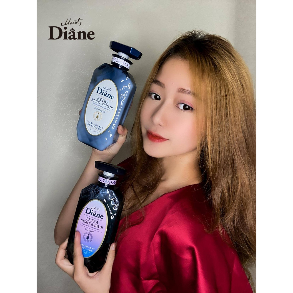 Combo gội xả phục hồi chuyên sâu tóc hư tổn Moist Diane Extra Night Repair 450mlx2