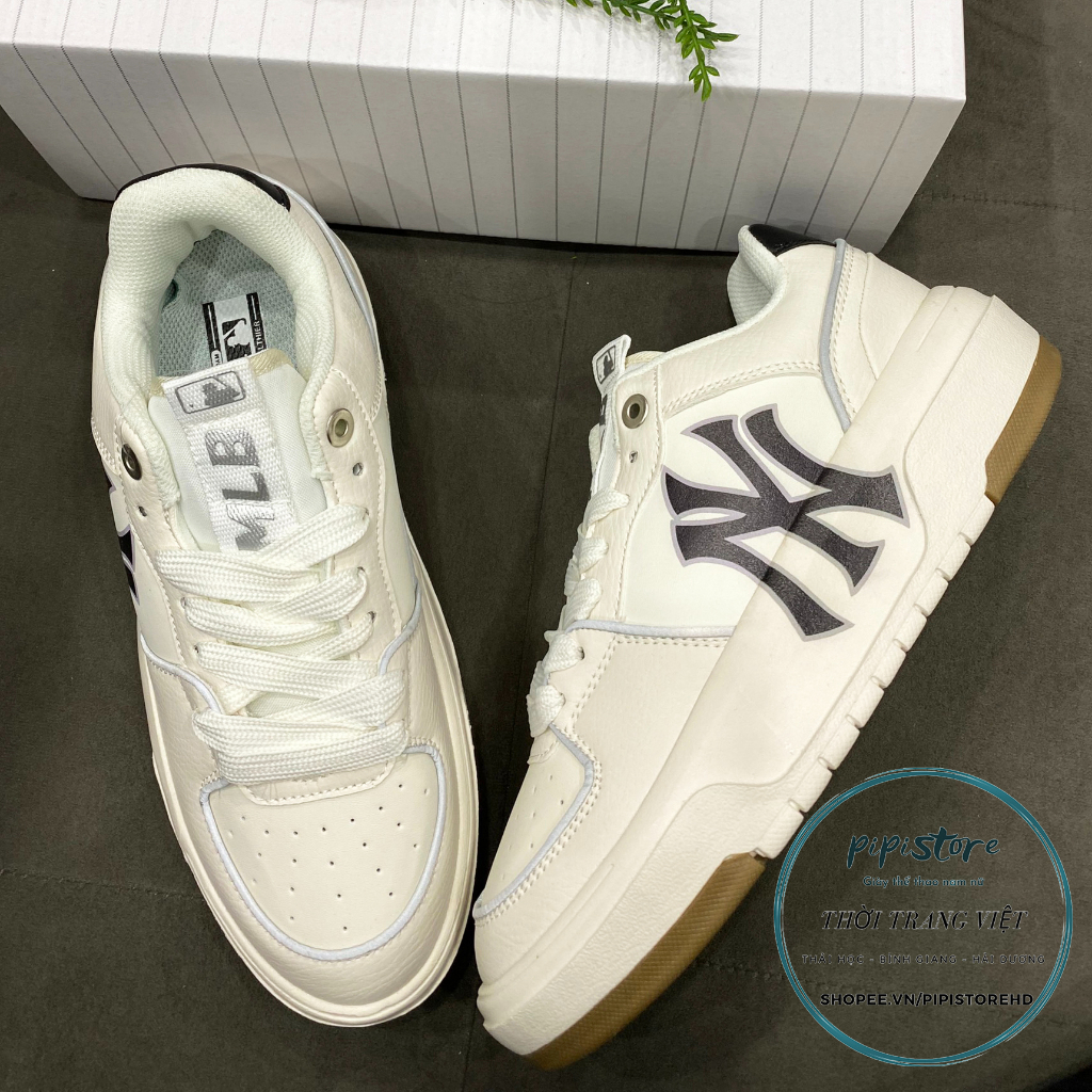 Giày MLB Ny chunky liner đế nâu, Giày mlb ny trắng xám đế nâu. size 36-43
