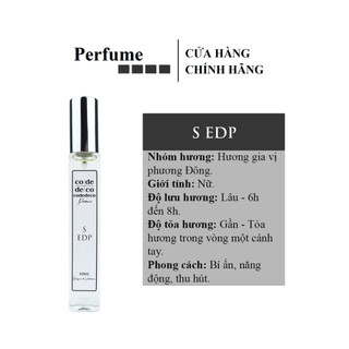 Tinh dầu nước hoa code deco s edp 10ml - bí ẩn, quyến rũ, thu hút