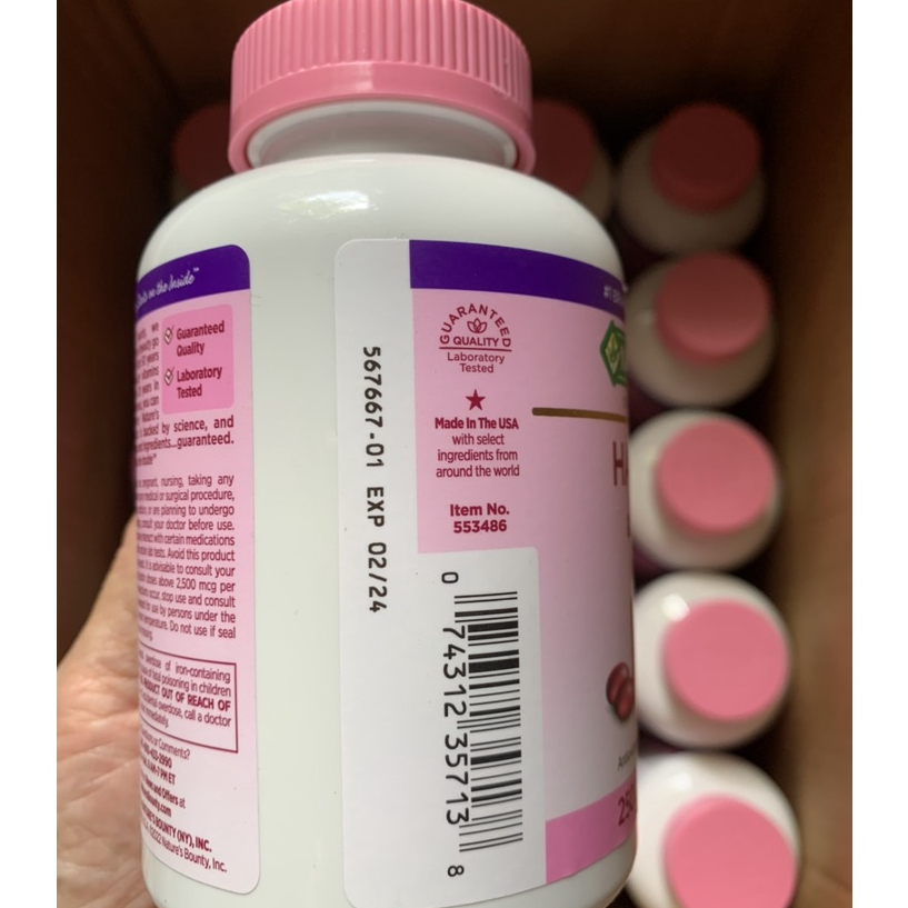 Viên Uống Đẹp Da, Tóc, Móng 250 viên Nature's Bounty HAIR SKIN & NAILS