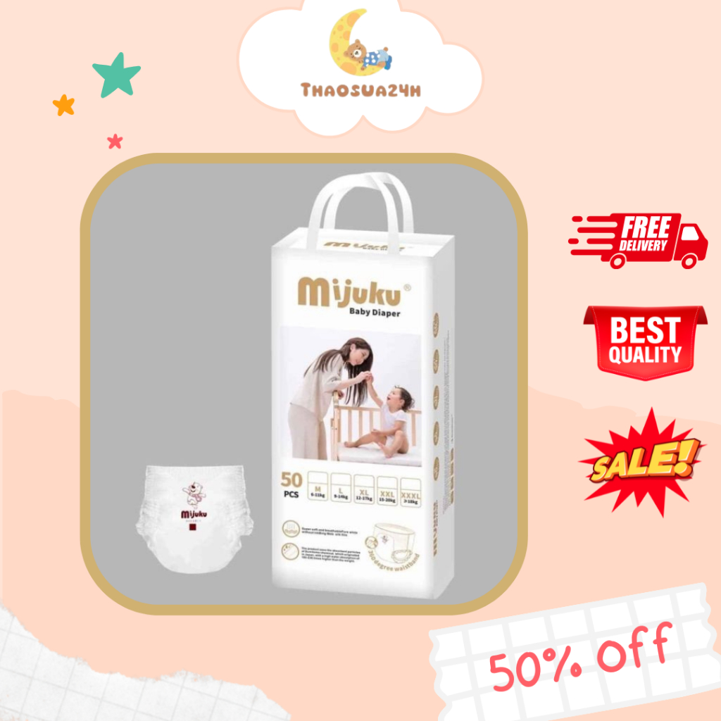 Bỉm MIJUKU xuất Nhật bịch 50 miếng