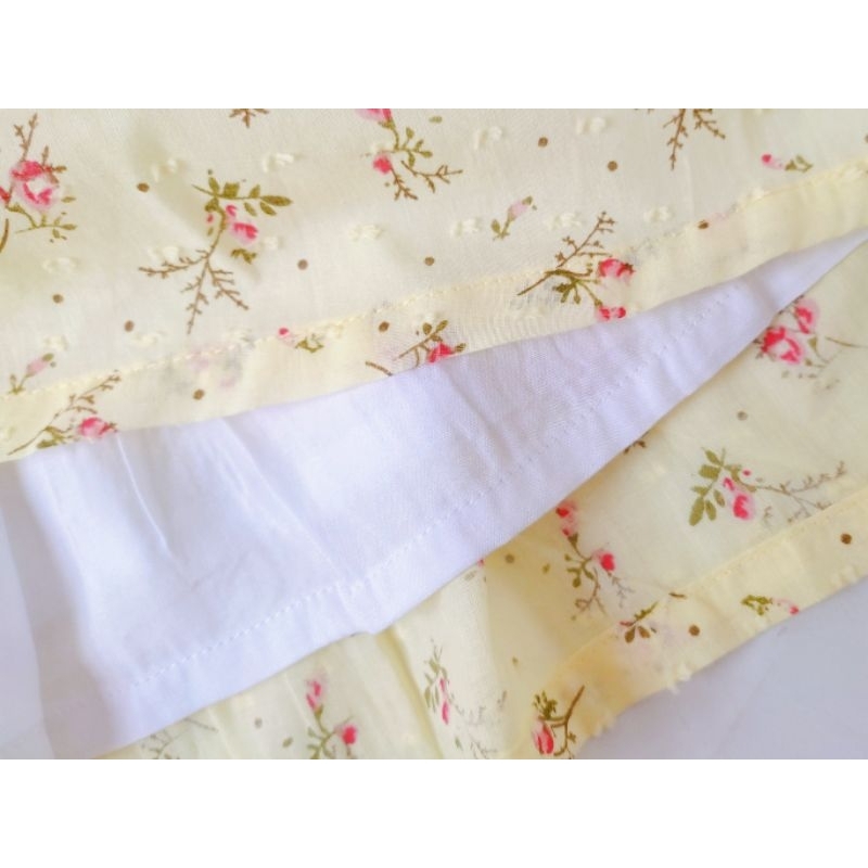 Váy đầm Smock hoa nhí Hồng & Vàng cho bé gái 7kg - 25kg