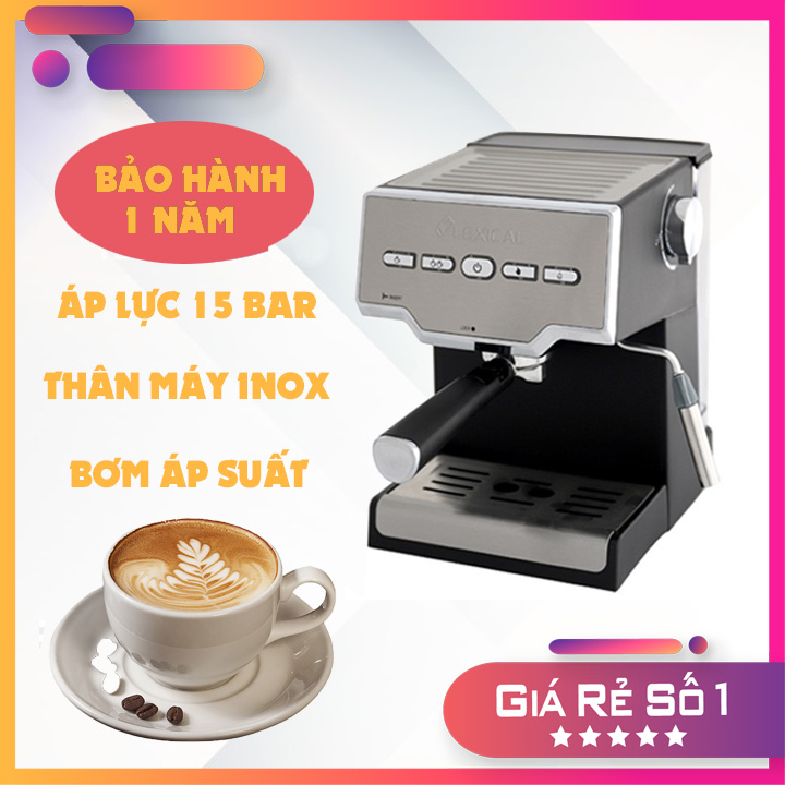 Máy pha cafe espresso lexical tct1366(1,6L) đánh sữa,máy pha cafe đa năng áp suất 15 bar