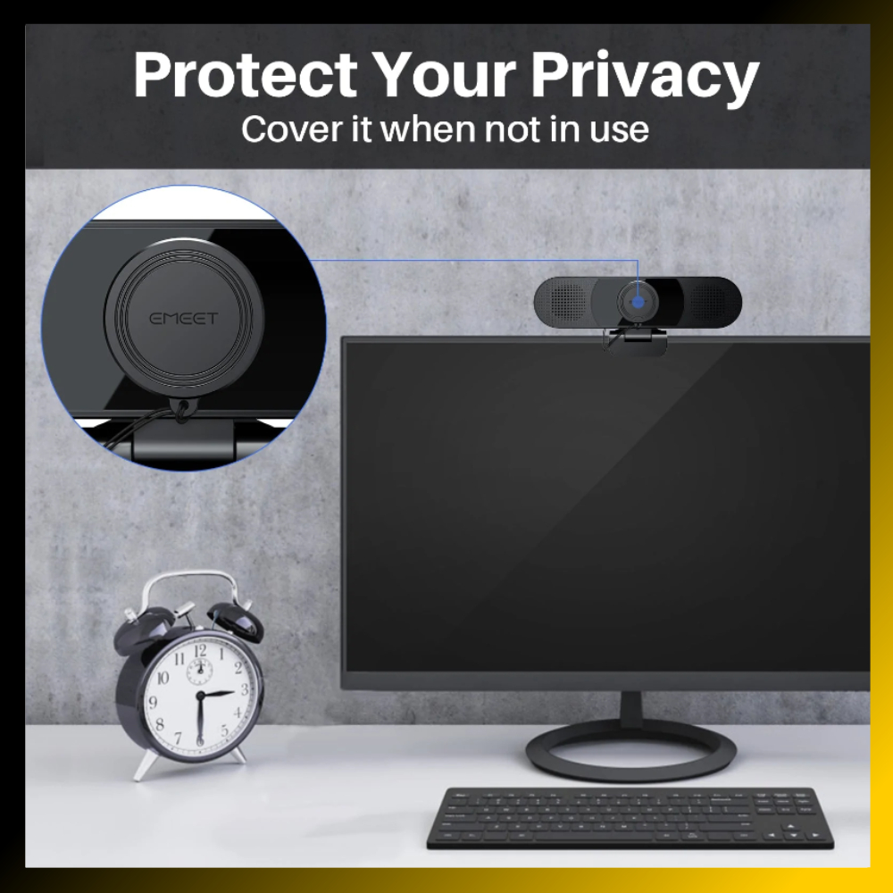 Webcam họp trực tuyến eMeet C980 Pro full HD 1080p kèm mic kèm loa - Hàng chính hãng