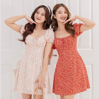 Đầm LARA - Đầm nhún ngực cột nơ