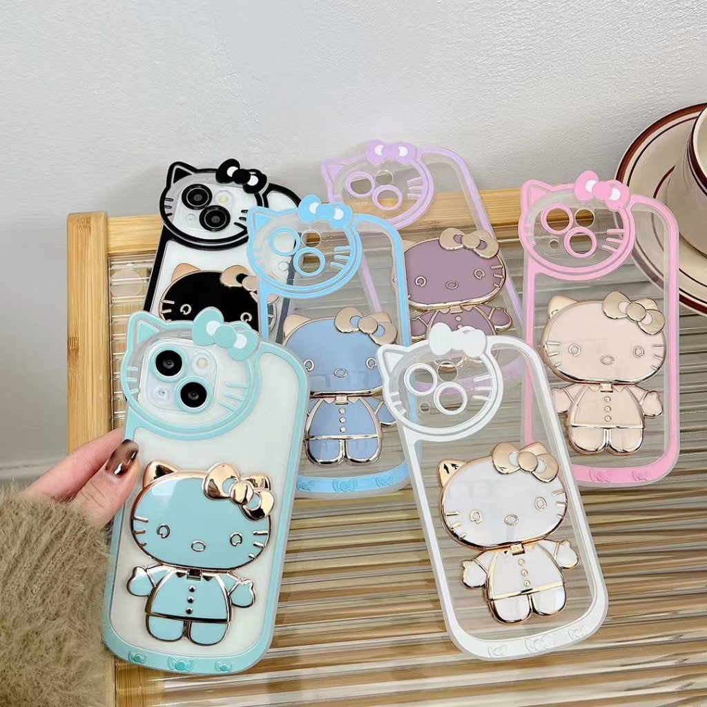 Ốp điện thoại Hello Kitty có gương màu Hồng, Xanh ngọc, Trắng 7plus/8plus/x/xs/xsmax/11/12/13/14/pro/max/plus/promax