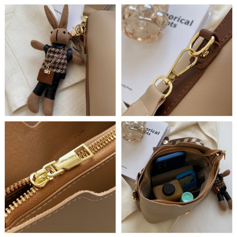 Túi đeo vai, đeo chéo HV24 da bò thật - túi nữ da bò dây bản to cao cấp