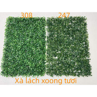 Tấm Cỏ nhựa xà lách xoong 308 làm tường cây giả, Tường cỏ giả nhân tạo trang trí nhà cửa, kích thước 40x60cm
