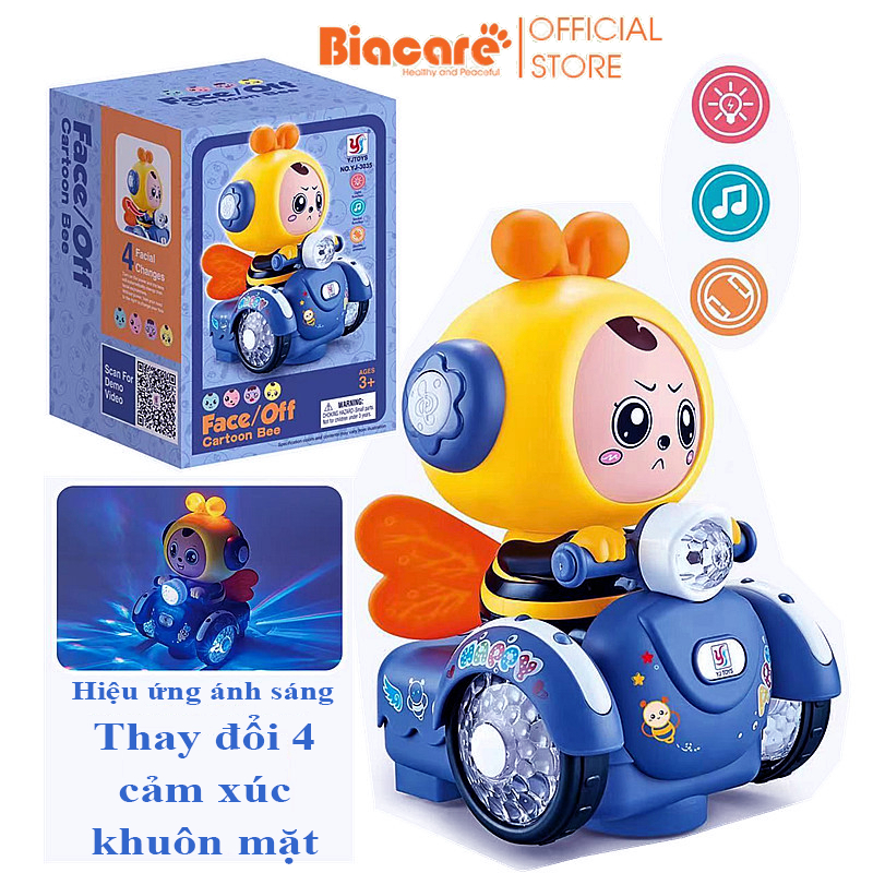Đồ chơi ong lái xe thay đổi cảm xúc khuôn mặt, hiệu ứng âm thanh ánh sáng thu hút cho bé từ 12 tháng tuổi
