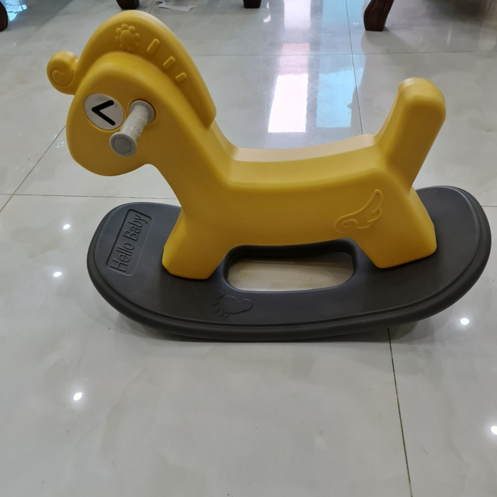 Ngựa bập bênh cho bé dầy dặn, cứng cáp Hello Baby - quà tặng bỉm yubest zummy pooh