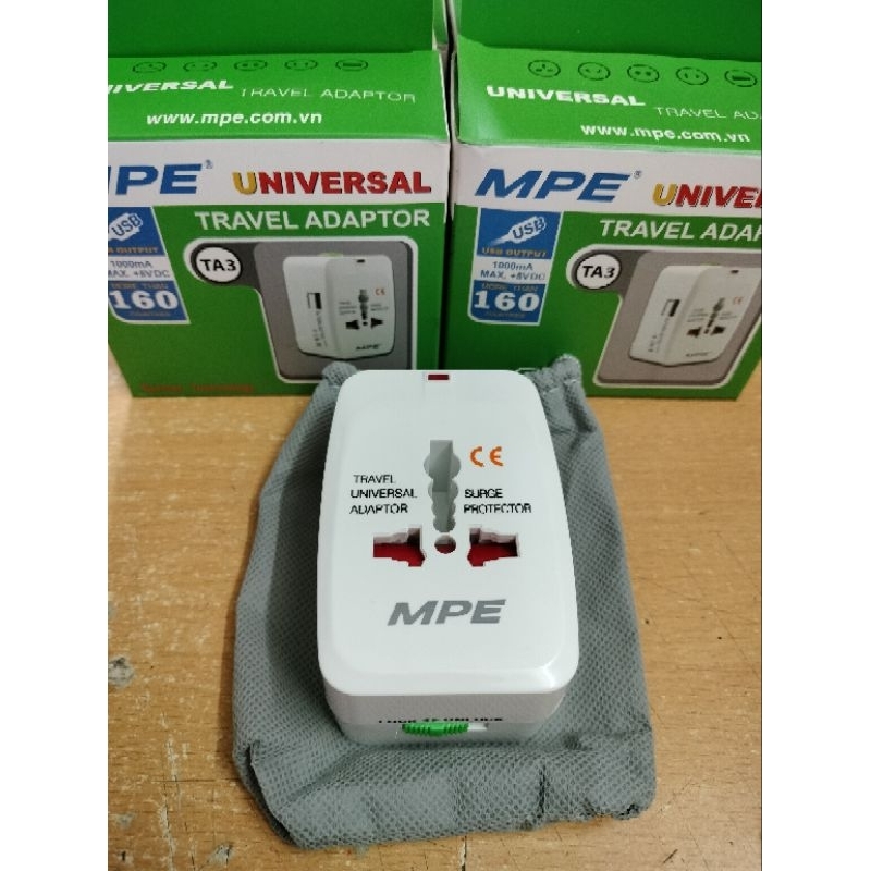Ổ cắm du lịch đa năng MPE TA1-TA3.