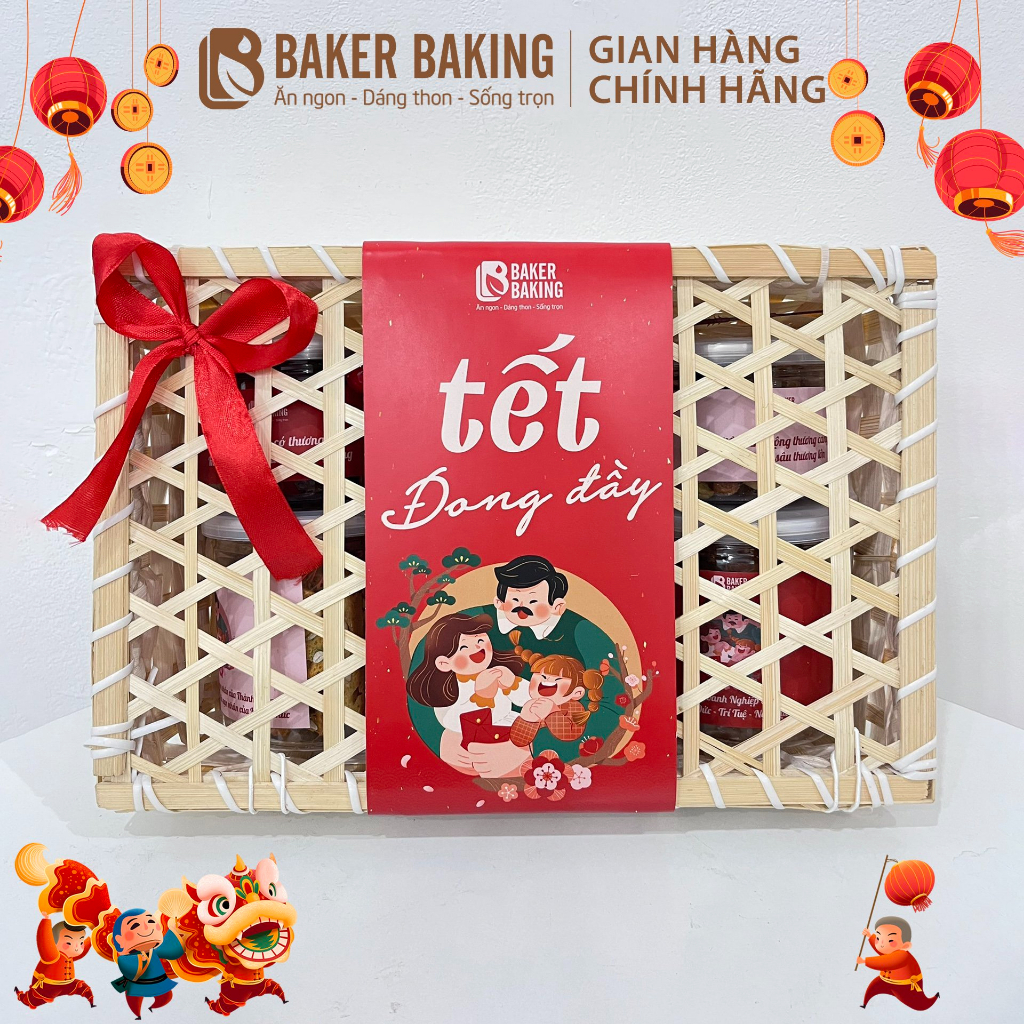 Hộp quà tết Healthy 2023 Baker Baking, set quà tặng dinh dưỡng cho người thân, bạn bè Tết Quý Mão