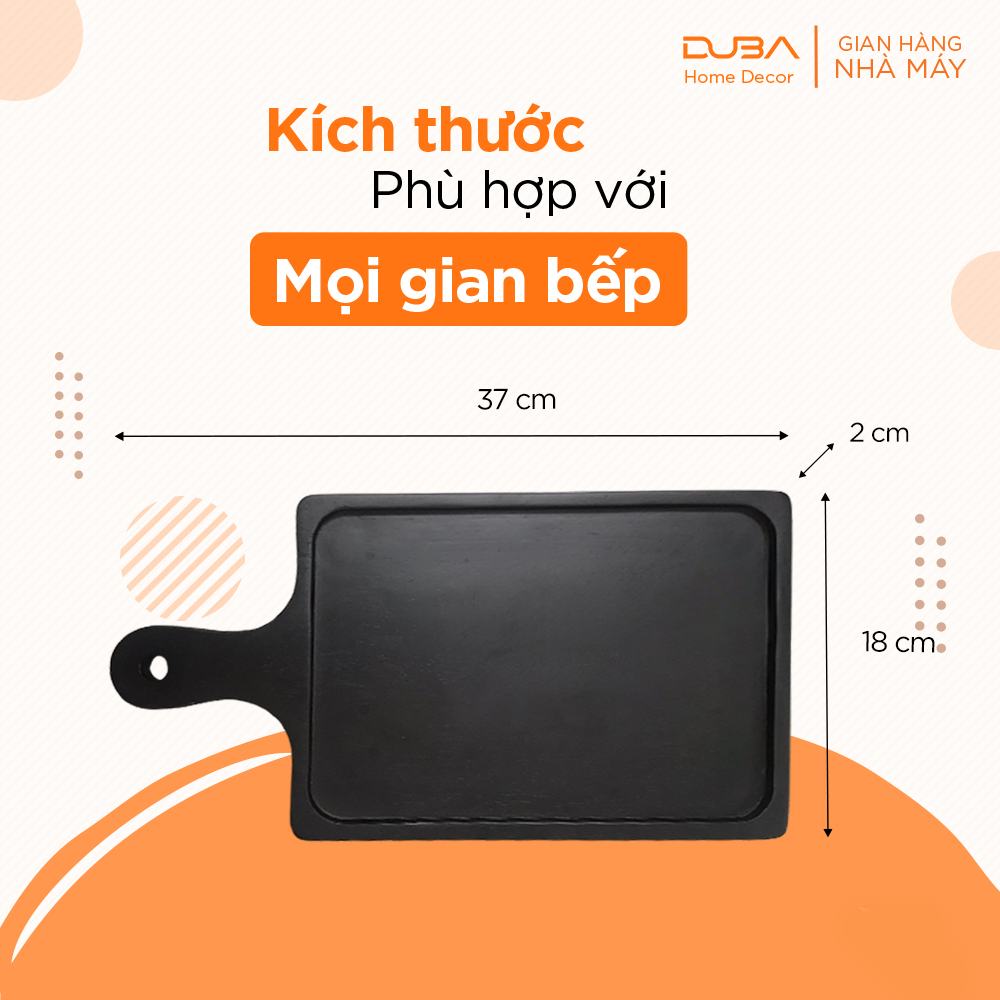 Khay gỗ decor chữ nhật có tay cầm, Thớt gỗ trang trí ăn steak màu óc chó hàng Master Chef - đạt tiêu chuẩn xuất Mỹ