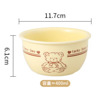 Bộ bát decor hình gấu lucky cute đáng yêu, Bộ bát ăn dặm cho bé hình gấu lucky Shopmegold1