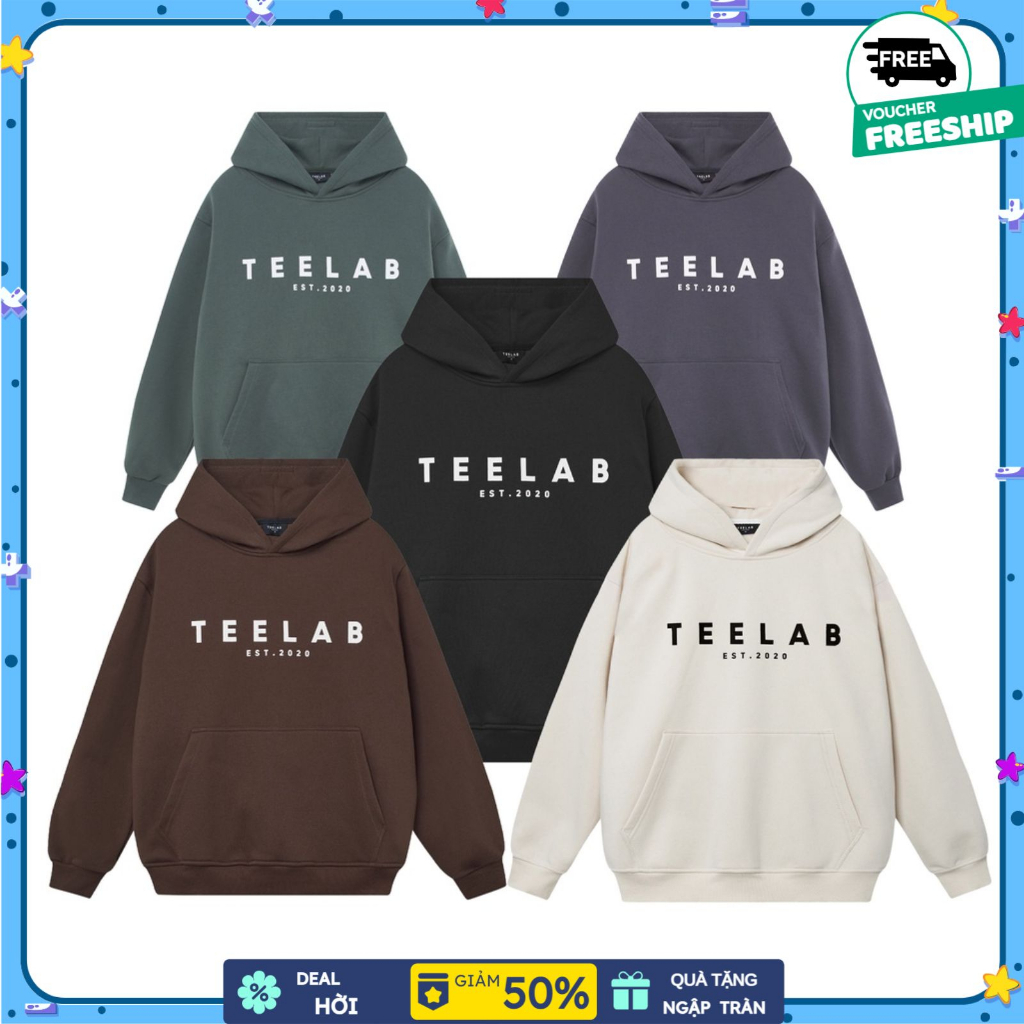 Áo Hoodie Form Rộng Unisex Teelab binshopx, Áo khoác Sweater Chất Nỉ Dày dặn