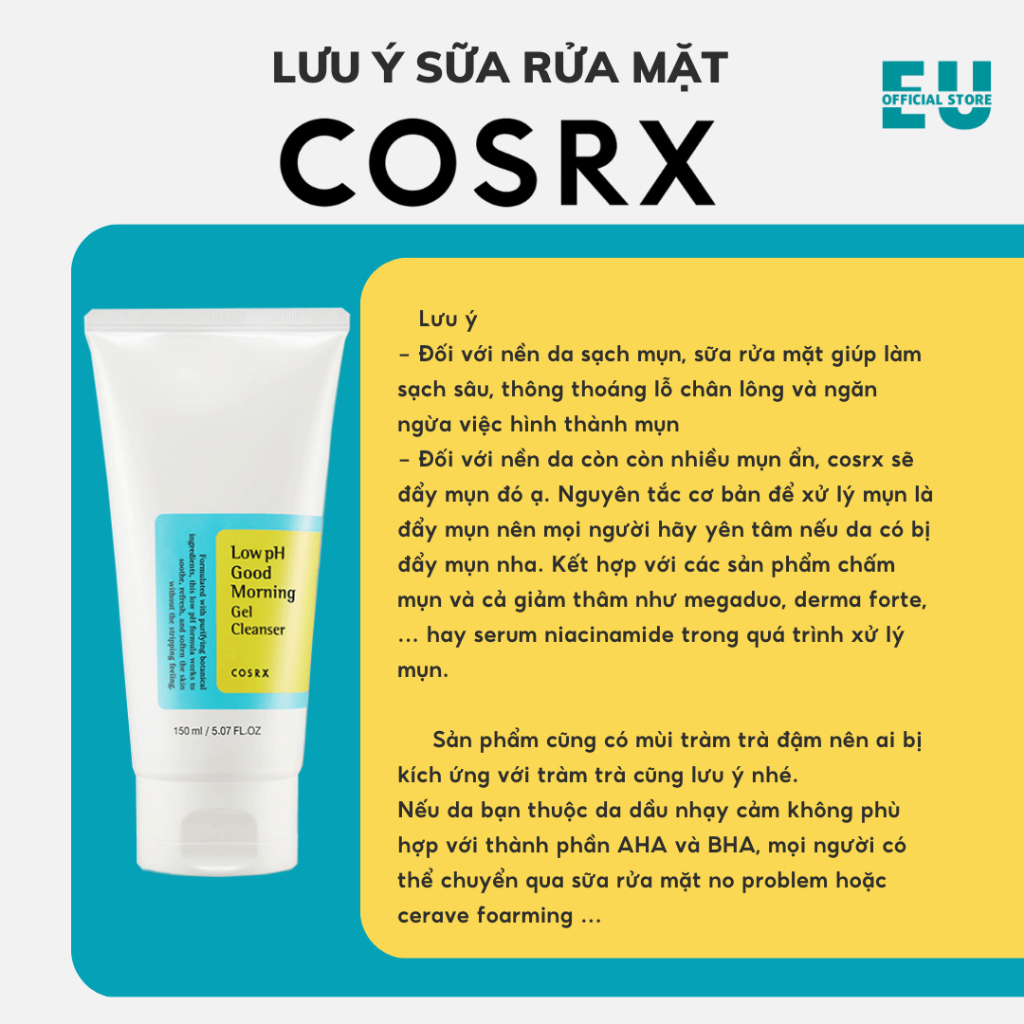 Sữa Rửa Mặt Cosrx Low PH Good Morning Gel Cleanser Dạng Gel Chiết Từ Dầu Cây Trà