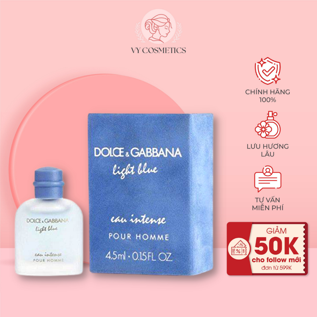 Nước hoa nam Dolce & Gabbana Light Blue Pour Homme Mini 4.5ml - Vy Cosmetics