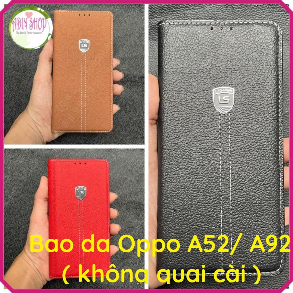 Bao da Oppo A52 A92 không quai cài cao cấp có ngăn đựng thẻ