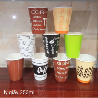 50 Ly Giấy 12oz 350ML 2PE (có nắp hoặc không nắp)   (giao hình ngẫu nhiên)