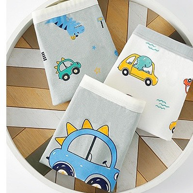 Set 3 Quần Chíp đùi Bé Trai, Quần Lót Cho Bé Trai Chất Liệu cotton Co Giãn Đàn Hồi Tốt Họa Tiết Ô tô