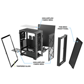 Vỏ Case MONTECH AIR 1000 LITE BLACK (TẶNG 3 FAN)