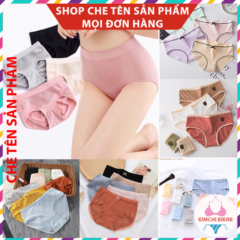 Combo 3 quần con nữ vải cotton mềm nhiều mẫu KIMCHIBIKINI Set 3 quần nót nữ thông hơi chống viêm chị em hay dùng QL002