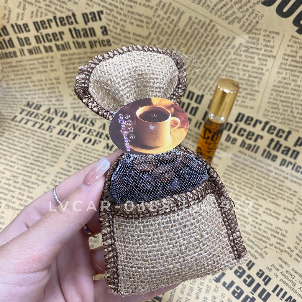 Túi treo cafe kèm tinh dầu dùng cho xe hơi, văn phòng. Túi treo cafe khử mùi hiệu quả