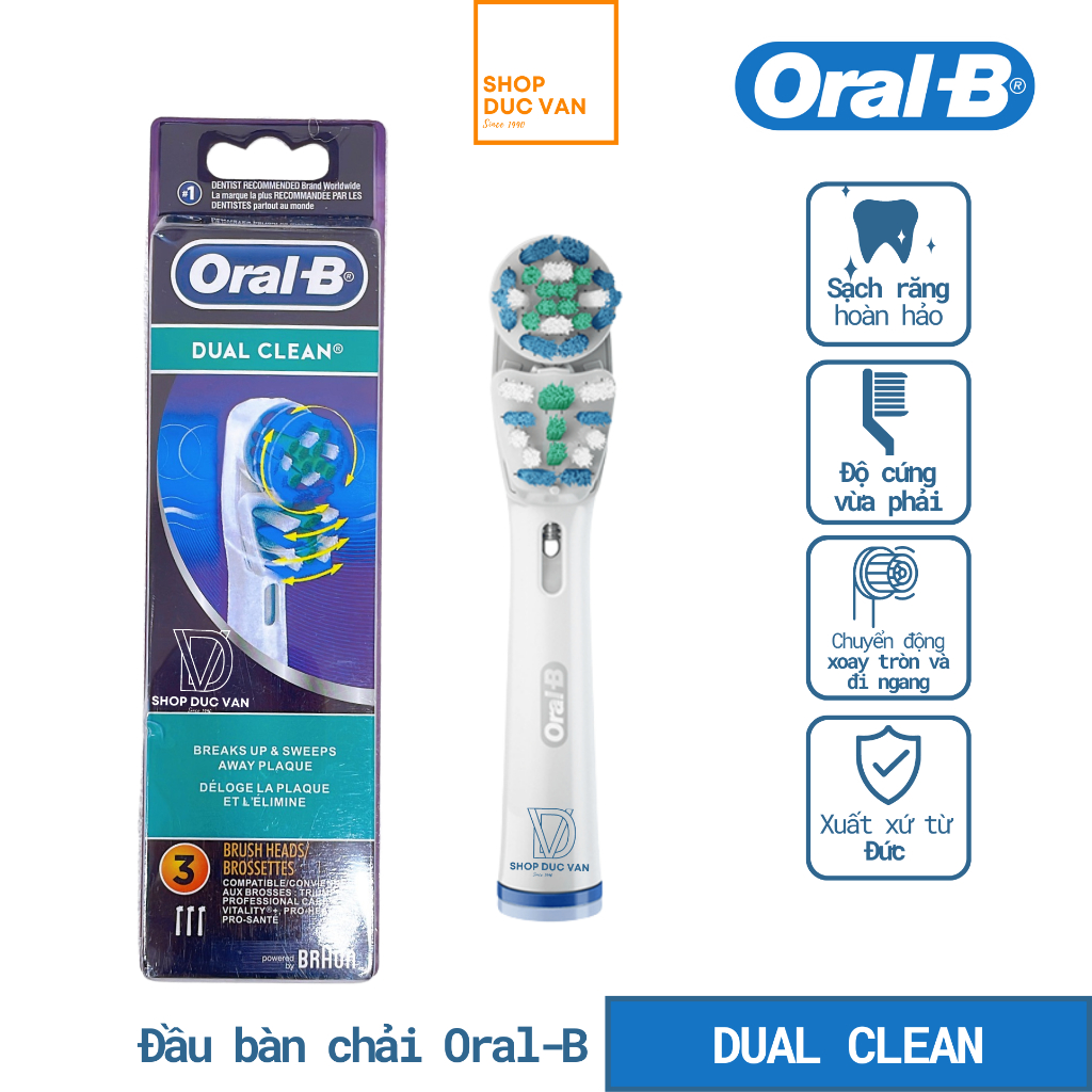 Đầu Bàn Chải Điện Oral-B Dual Clean Cho Răng Sạch Hoàn Hảo