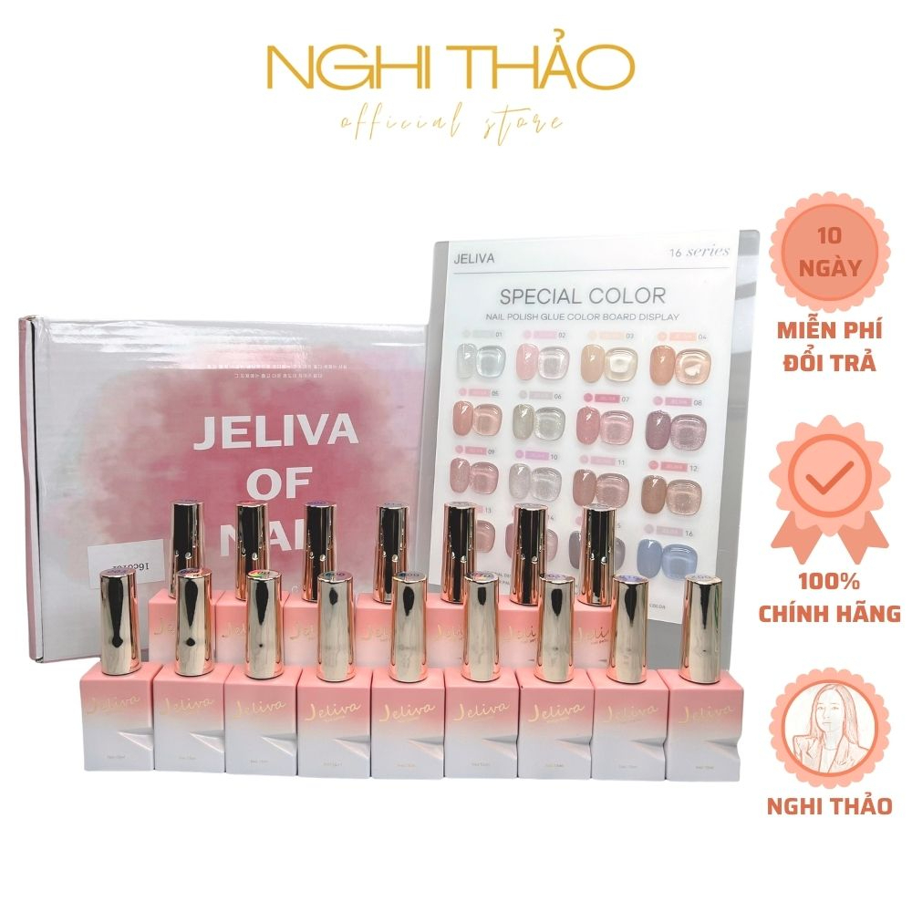 Set sơn gel thạch nhũ JELIVA 16 màu NGHI THẢO