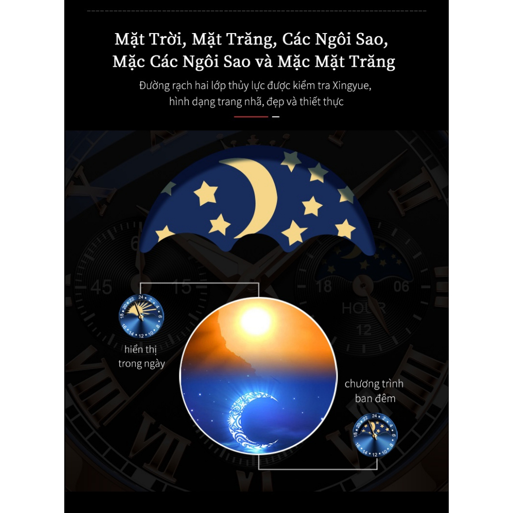 Đồng hồ nam OLEVS 2871 Lịch chuyển động thạch anh Mặt số phát sáng chống thấm nước-bảo hành 12 tháng