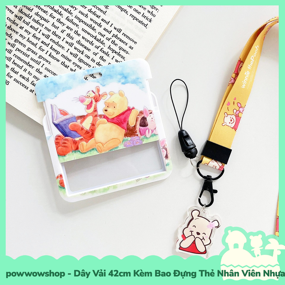 [Sẵn VN - Hỏa Tốc] NGANG Dây Đeo Thẻ 42cm Kèm Bao Đựng Thẻ Nhân Viên Nhựa PC Phong Cách Nhân Vật Hoạt Hình Disne.