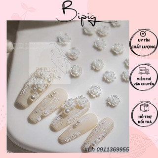 Charm Hoa Trắng trang trí Móng