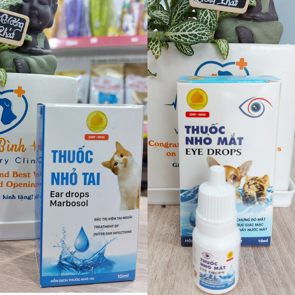 Thuốc nhỏ mắt/ nhỏ tai Eye Drops/ Ear Drops cho chó mèo 10ml