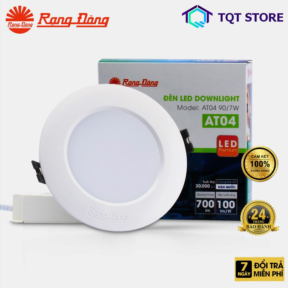 Đèn LED âm trần Rạng Đông AT04 BẢO HÀNH 24 THÁNG Đèn downlight 7W, 9W