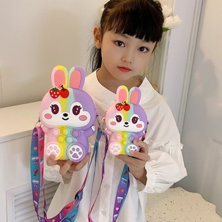 Túi đeo chéo pop it size to  hình thỏ dễ thuong, túi đeo thời trang cho bé _ Tingting
