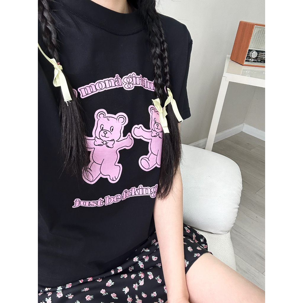 Áo thun baby tee MONÁ - GUMMY ĐEN | BigBuy360 - bigbuy360.vn