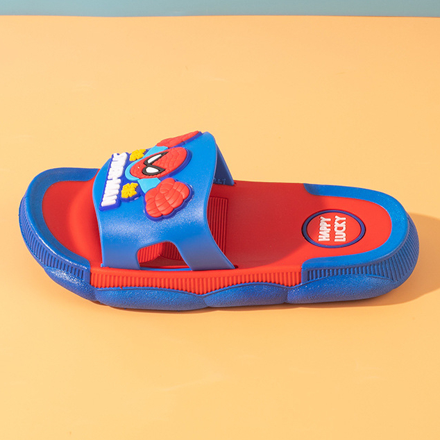 Dép Lê Cho Bé, Dép Bánh Mì Hình Người Nhện, Dép Siêu Nhân Chống Trơn Trượt, Dép Đẹp Màu Xanh Cho Bé Trai Từ 3-11 Tuổi