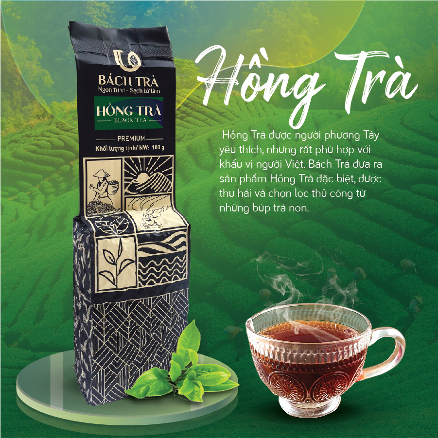 Hồng trà Bách Trà búp trà shan tuyết lên men toàn phần đóng gói túi hút chân không 100g/200g