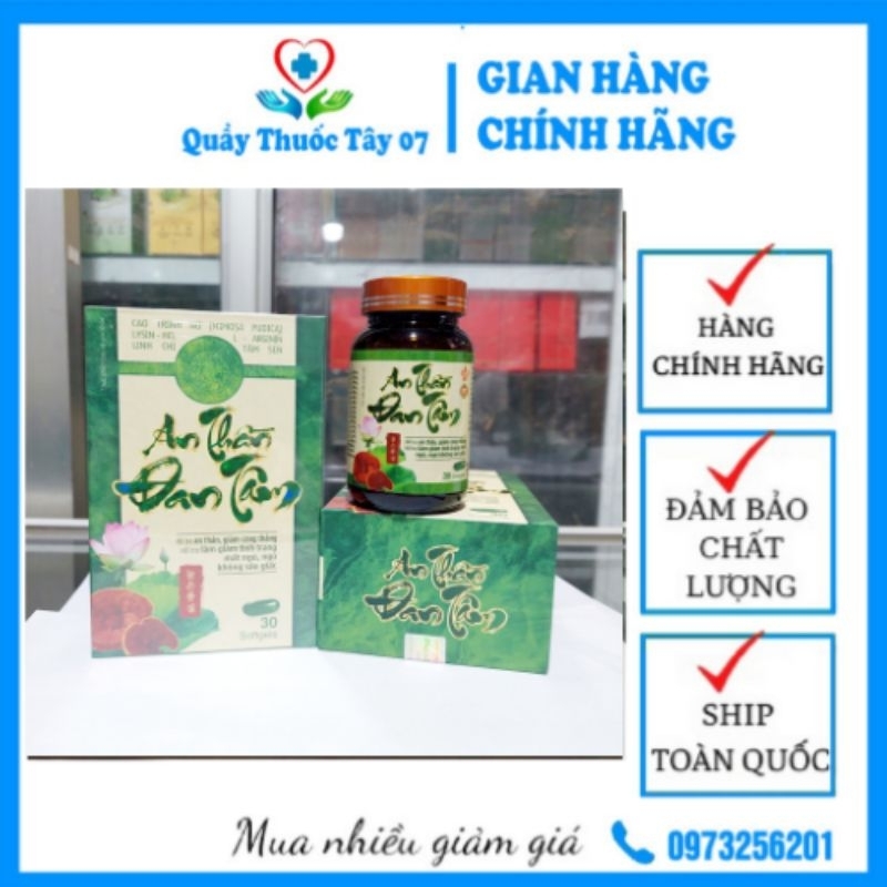AN THẦN ĐAN TÂM Viên Uống Hỗ Trợ An Thần Giảm Căng Thẳng Giảm Tình Trạng Mất Ngủ Hộp 30 Viên